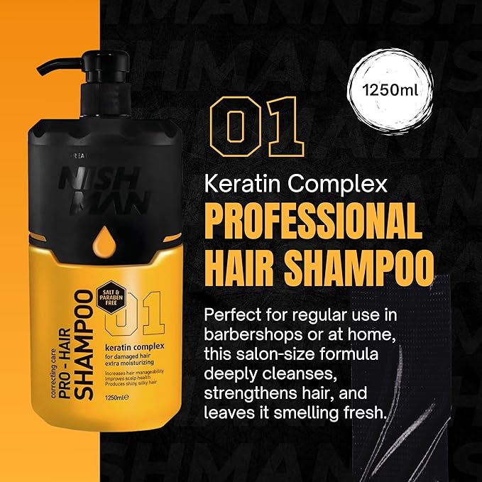 2 Nishman Pro-Hair Keratin Complex Hair Shampoo 01 - 1250ml - Image 2