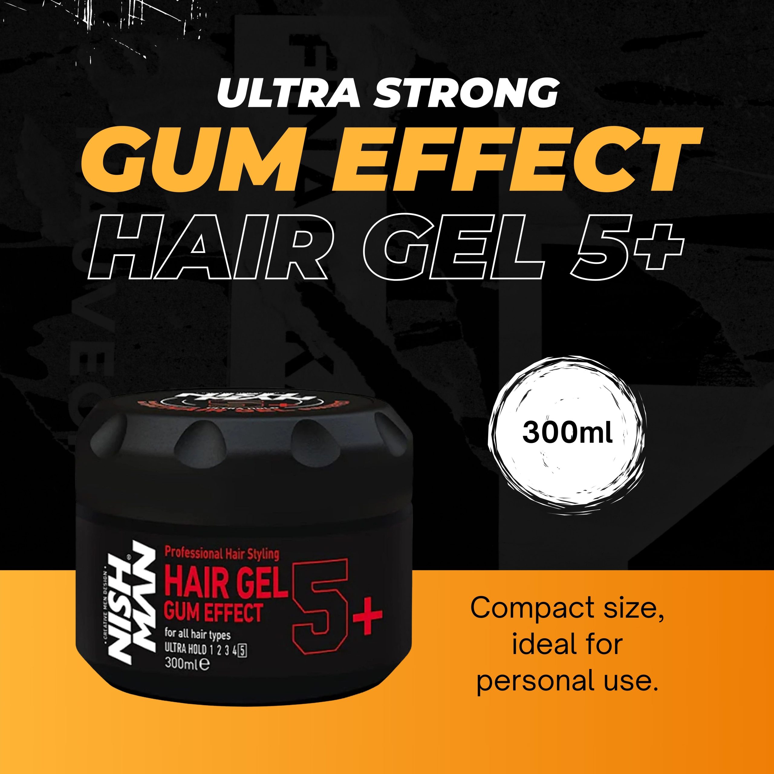 B08GKXVFQD.PT01 Nishman Gum Effect No.5+ Ultra Hold Hair Gel - 300ml - Image 2