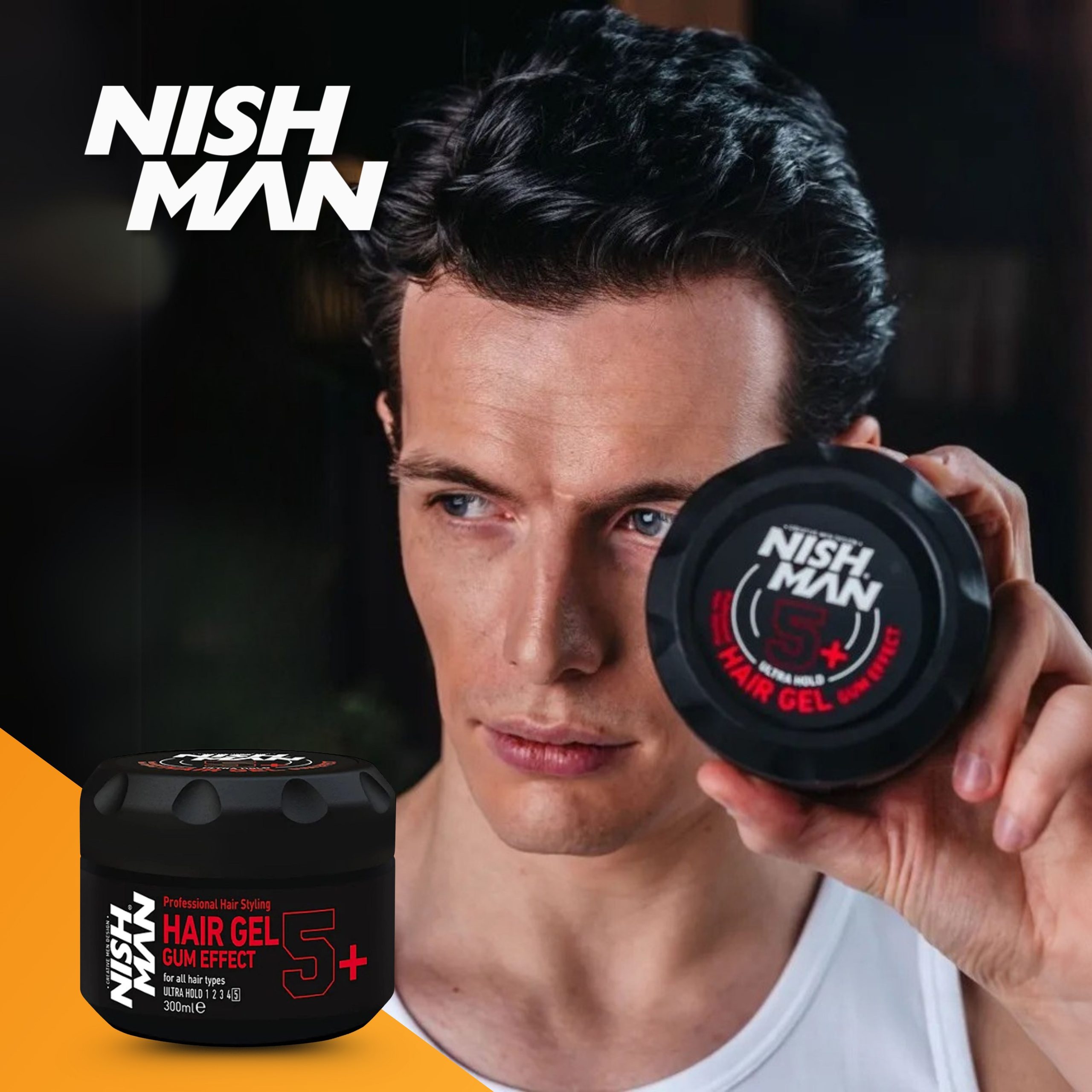 B08GKXVFQD.PT06 Nishman Gum Effect No.5+ Ultra Hold Hair Gel - 300ml - Image 7
