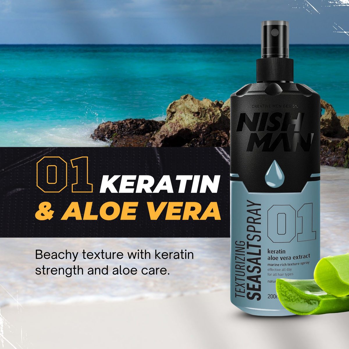 Nishman Sea Salt Spray | 01 (Keratin Aloe Vera Extract) - 200ml - Image 2