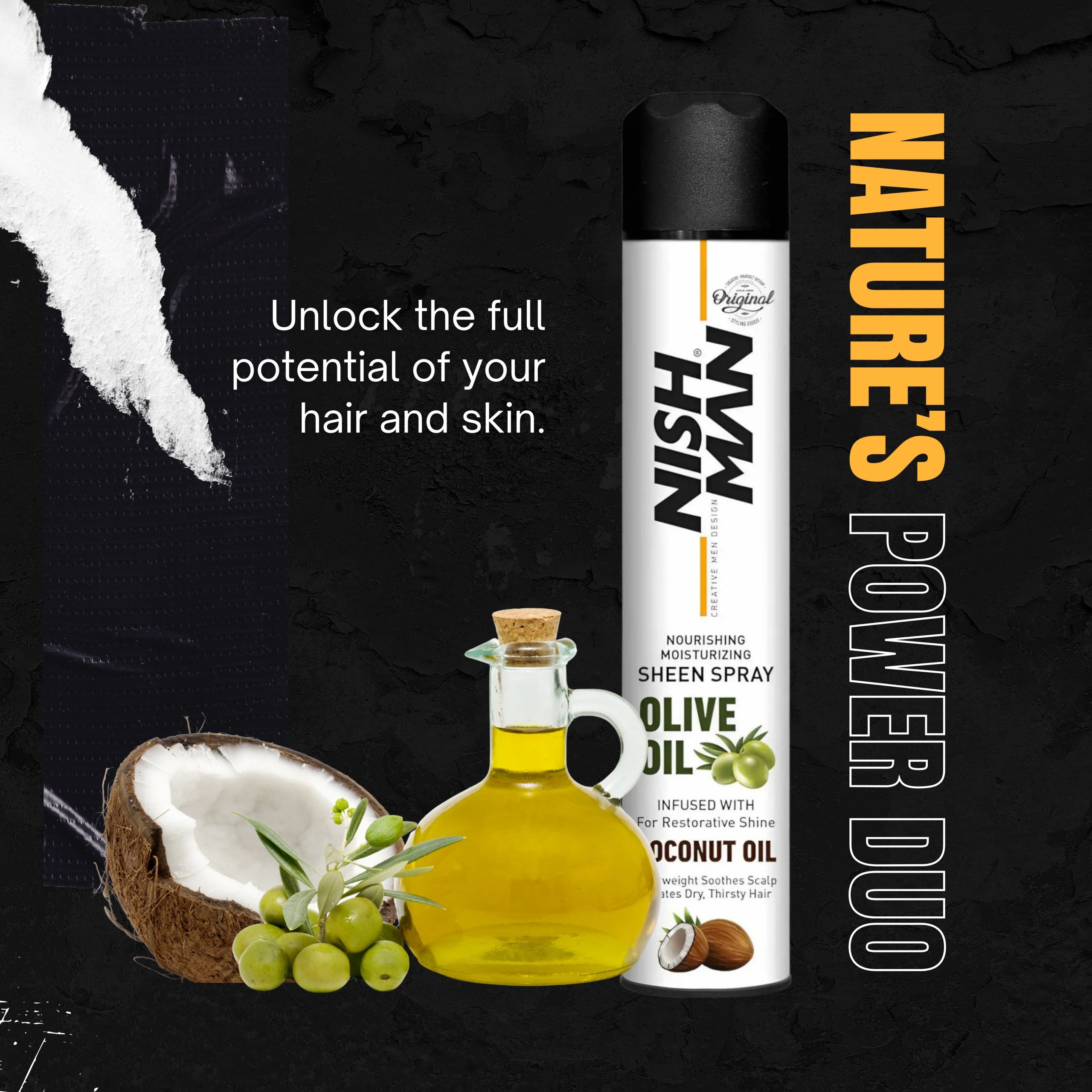 B0BVRFBFM5.PT03 Nishman Olive Oil Sheen Sprey Coconut Oil - 400ml - Image 4