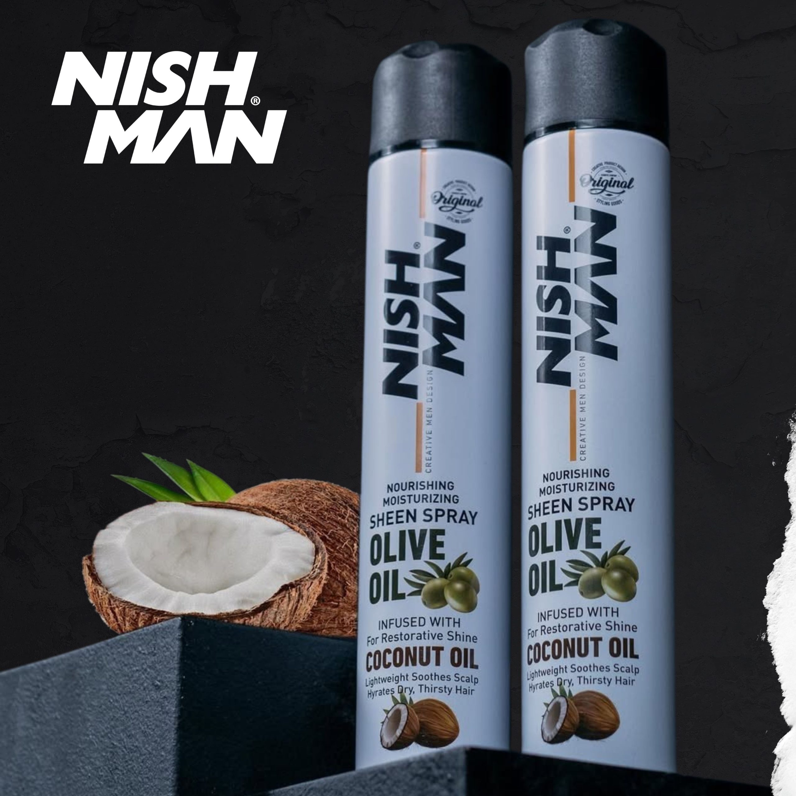 B0BVRFBFM5.PT06 Nishman Olive Oil Sheen Sprey Coconut Oil - 400ml - Image 7
