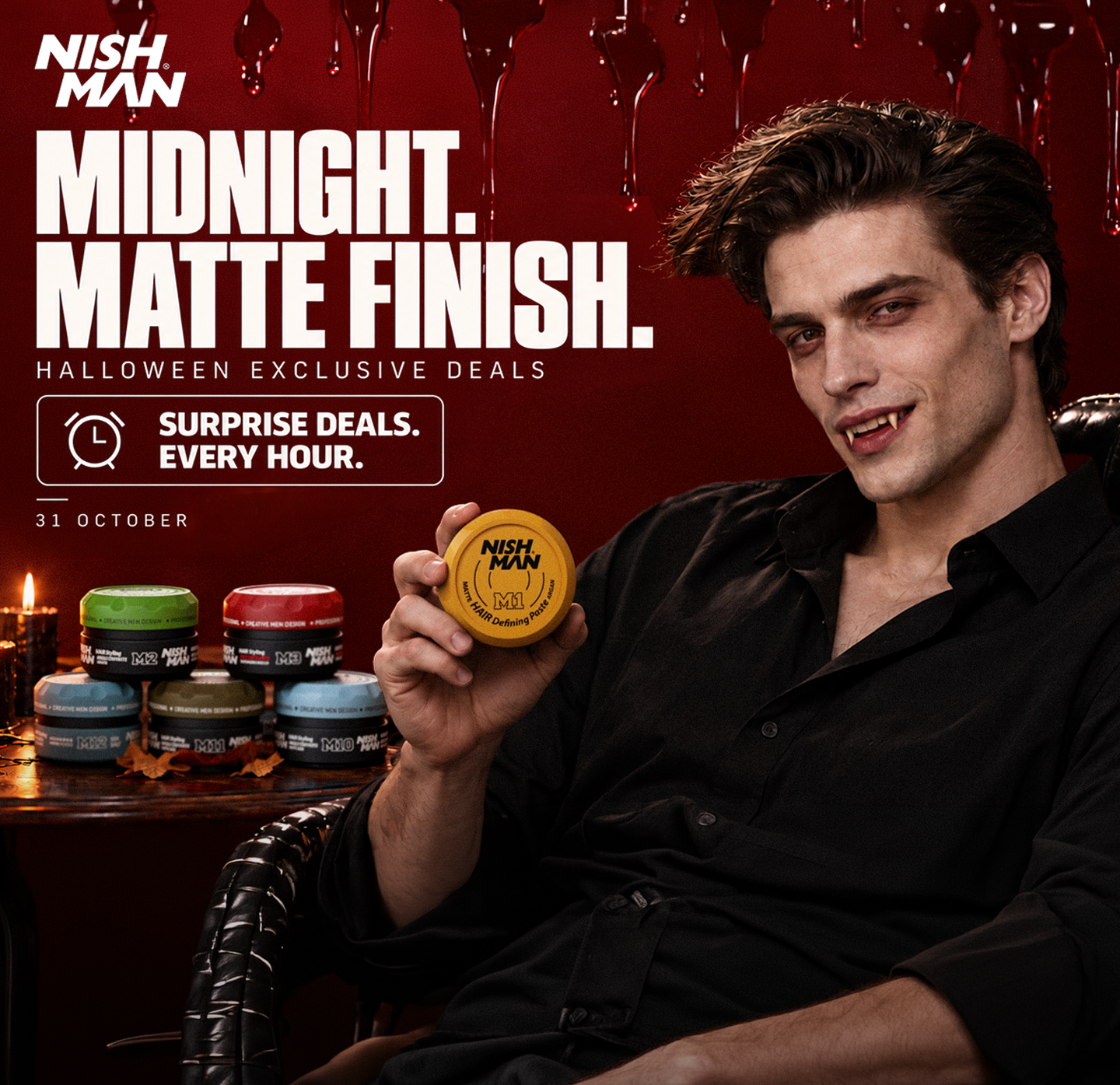 NISHMAN Midnight Matte Finish Halloween offers