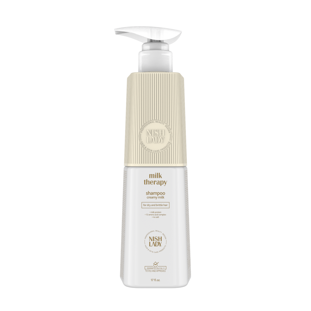 Nish-Lady_Shampoo_MILK_THERAPY_503_Right_Front-1024x1024-1.png Milk Therapy Shampoo for Dry and Brittle Hair, 503 ml For - Image 1