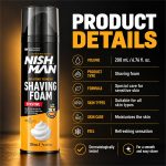 NISHMAN Shaving Foam Sensitive 200ml - Image 3
